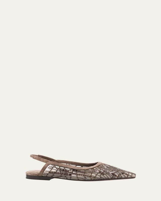 Woven Monili Slingback Flats